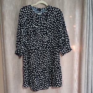Who What Wear Black and White Bishop Sleeve Sundress